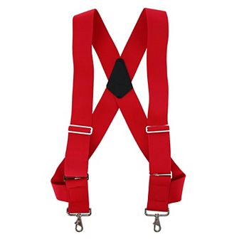 Men's Elastic Side Clip Metal Swivel Hook Trucker Suspenders