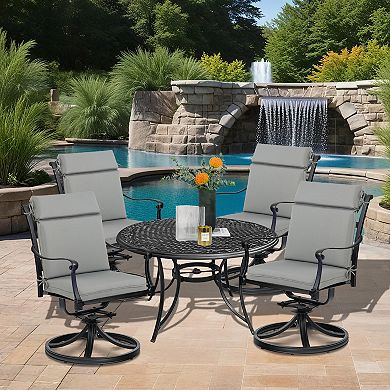 Aoodor 4pcs Outdoor Cartridge High Back Dining Chair Cushion Set