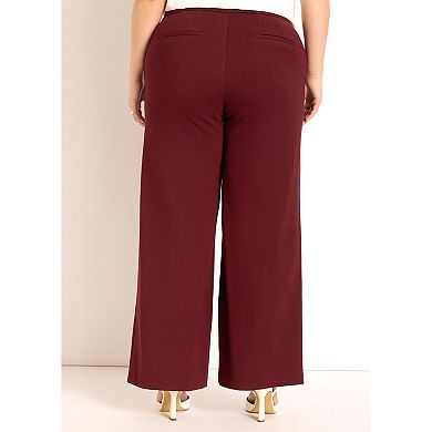 ELOQUII Women's Plus Size The Ultimate Stretch Wide Leg Work Pant