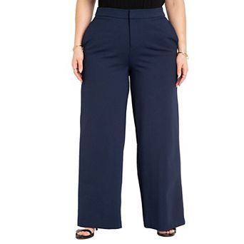ELOQUII Women's Plus Size The Ultimate Stretch Wide Leg Pant