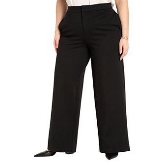 ELOQUII Women's Plus Size The Ultimate Stretch Wide Leg Pant