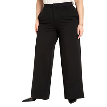 ELOQUII Women's Plus Size Tall The Ultimate Stretch Wide Leg Pant