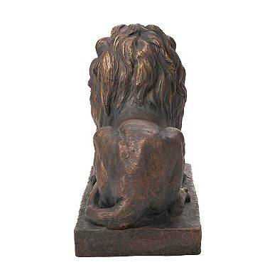 Glitzhome Lying Guardian Lion Garden Statue Outdoor Sculpture Decorative