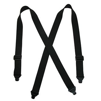 Men's Elastic Plastic Clip-end TSA Compliant Airport Suspenders