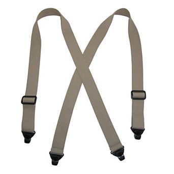 Men's Elastic Plastic Clip-end TSA Compliant Airport Suspenders