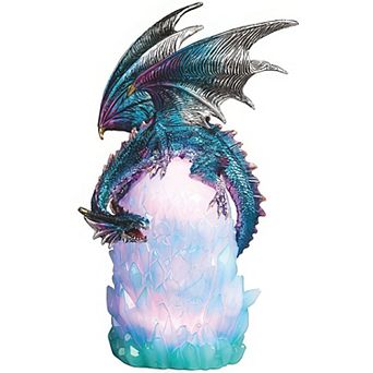 Fc Design 10.75"h Led Blue Dragon On Lantern Figurine Statue Home Room Decor