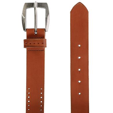 CTM Men's Distressed Leather Bridle Belt With Perforations