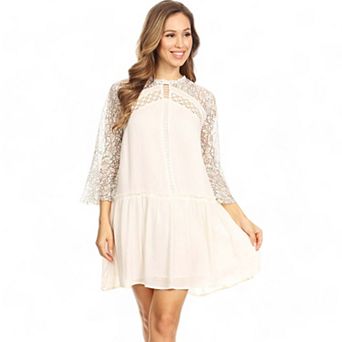 Women's Semi Sheer Lace Swing Dress