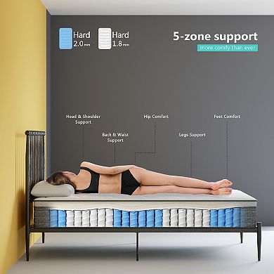 Serweet 12 In Memory Foam Hybrid Mattress Edge-support Pocket Spring Mattress