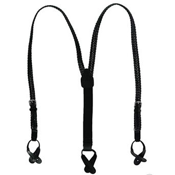 Coated Leather Button-end 3/4 Inch Braided Suspenders