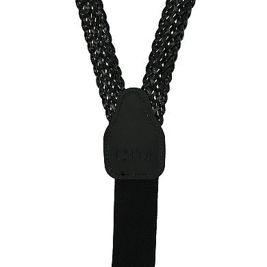 Coated Leather Button-end 3/4 Inch Braided Suspenders