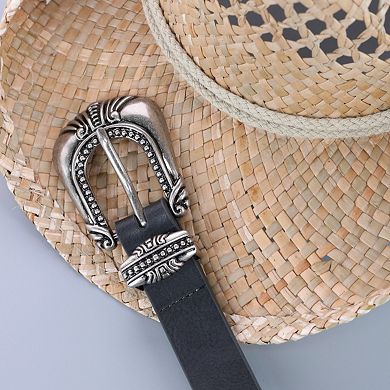 Ctm Women's 3 Piece Skinny Western Belt