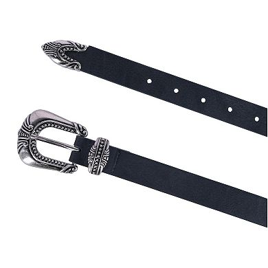 Ctm Women's 3 Piece Skinny Western Belt
