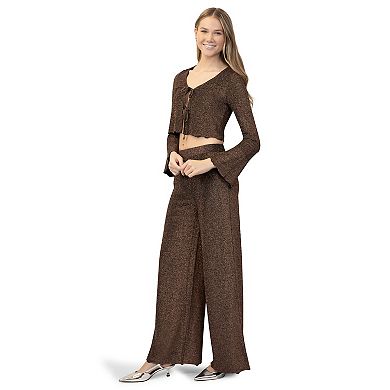Juniors' madden girl 2-pc. Tie-Front Cardigan & Pants Set