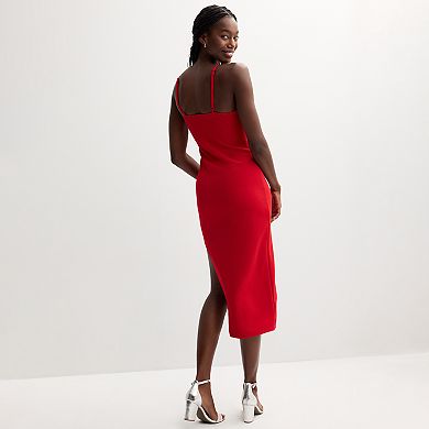 Juniors' madden girl Cami Rhinestone Trim Slit Midi Dress