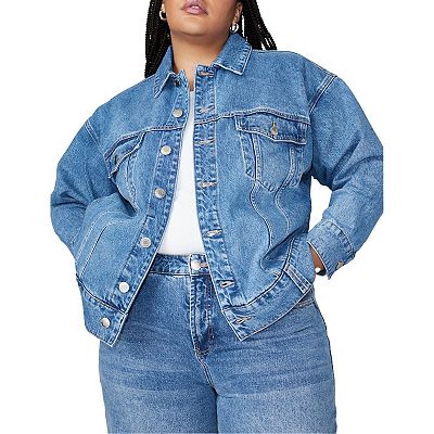 Eloquii Women s Plus Size Oversized Denim Jacket