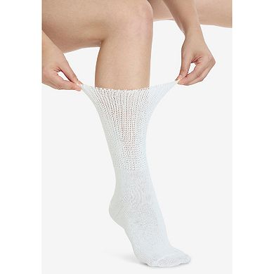 Comfort Choice Women's Plus Size 2-Pack Open Weave Extra Wide Socks
