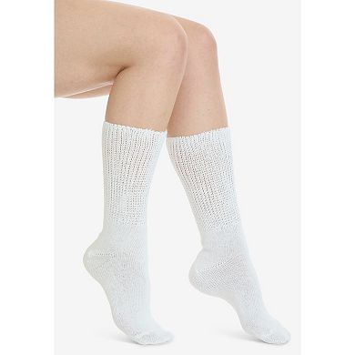 Comfort Choice Women's Plus Size 2-pack Open Weave Extra Wide Socks