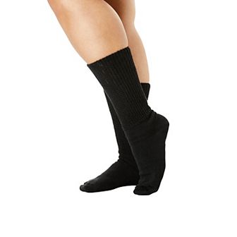 Comfort Choice Women's Plus Size 2-Pack Open Weave Extra Wide Socks