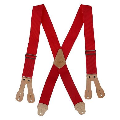 CTM Men's Big & Tall Non-Elasticized Button End Work Suspenders