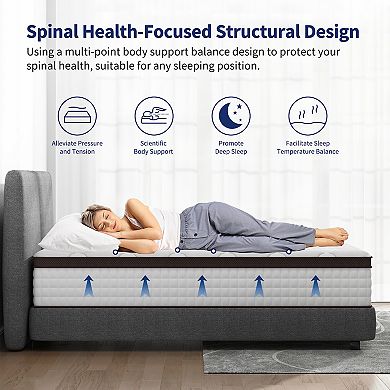 Kescas 10 In. Medium Firm Memory Foam Hybrid Mattress