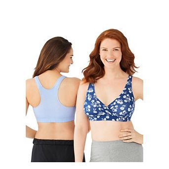 Comfort Choice Women's Plus Size Low-impact Cotton Sports Bra 2-pack