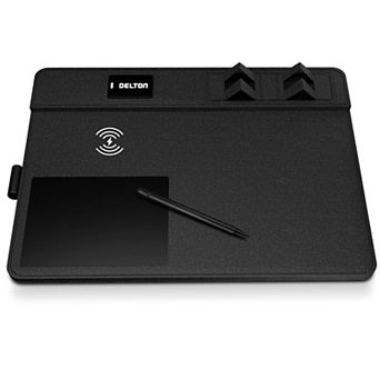 Delton D101 Wireless Charging Mouse Pad With Foldable Phone Stand & Writing Pad (DMP101WC)
