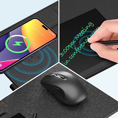 Delton Computer Mouse Pad Workstation: Qi Wireless Charging Pad ...