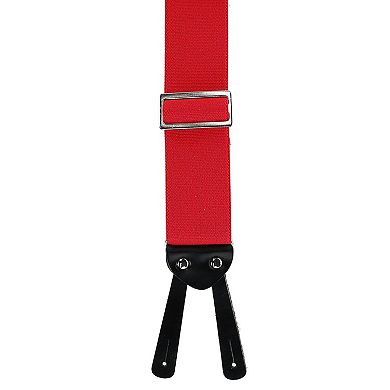 CTM Men's Elastic Button-End 2 Inch Fireman Suspenders
