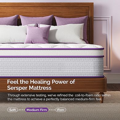 Sersper 12 In Memory Foam Hybrid Mattress 5 Zone Pocket Spring Mattress In A Box