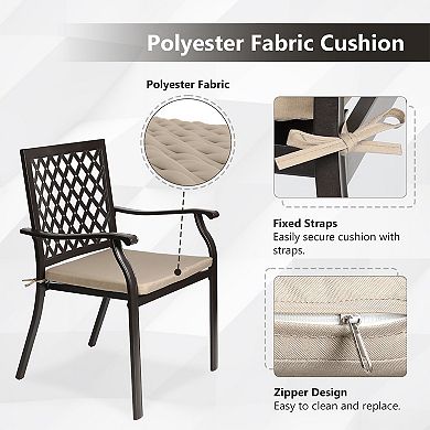 Aoodor Outdoor/Indoor Patio Metal Dining Chairs 2 pc Set