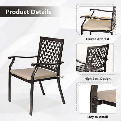 Aoodor Outdoor/Indoor Patio Metal Dining Chairs 2 pc Set