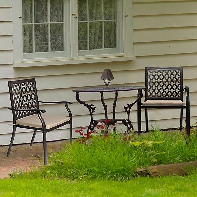 Aoodor Outdoor/Indoor Patio Metal Dining Chairs 2 pc Set
