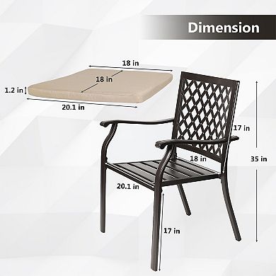 Aoodor Outdoor/Indoor Patio Metal Dining Chairs 2 pc Set