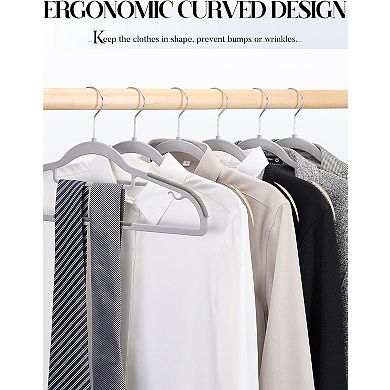 HOUSE DAY Plastic Non Slip Hangers 360° Swivel Hook Gray 50 Pack