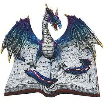 Fc Design 8.75"w Blue Book Of Dragon Figurine Statue Home Room Decor