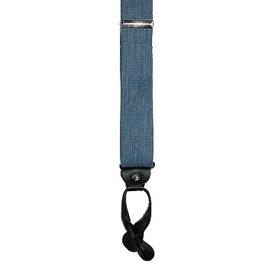 Men's Elastic Denim 2 Inch Button-end Suspenders