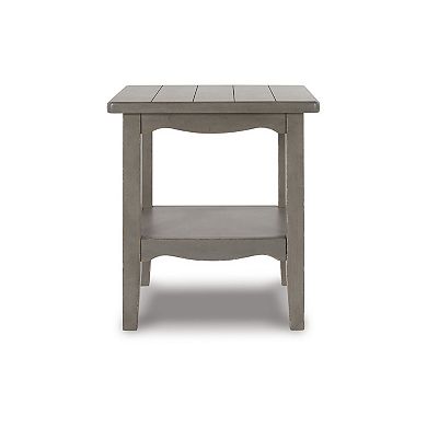 Arin 26 Inch Side End Table, Open Shelf, Vintage Style Gray Hardwood