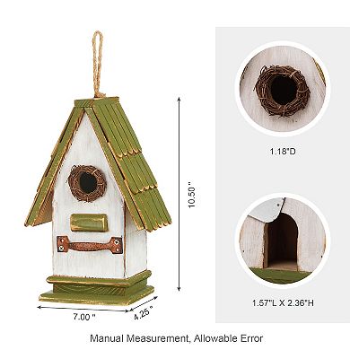Glitzhome Wood Green Roof Garden Birdhouse