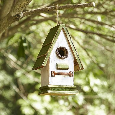 Glitzhome Wood Green Roof Garden Birdhouse