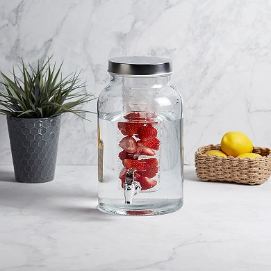 Mason Craft & More 1.5-Gallon Glass Drink Dispenser with Infuser