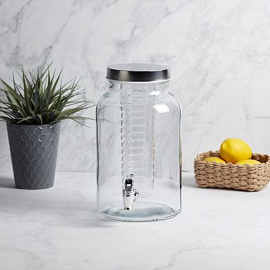 Mason Craft & More 1.5-Gallon Glass Drink Dispenser with Infuser