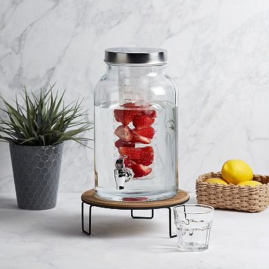 Mason Craft & More 1.5-Gallon Glass Drink Dispenser with Infuser