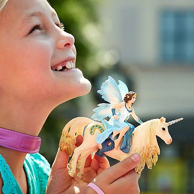 Schleich Bayala: Fairy Eyela Riding On Golden Unicorn Figurine Playset