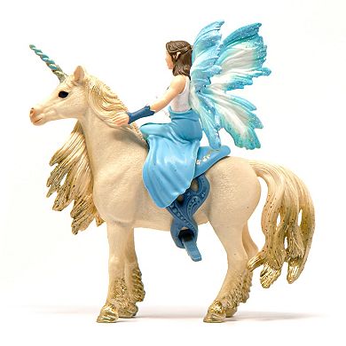 Schleich Bayala: Fairy Eyela Riding On Golden Unicorn Figurine Playset