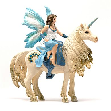 Schleich Bayala: Fairy Eyela Riding On Golden Unicorn Figurine Playset