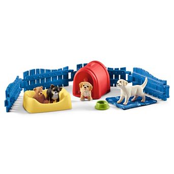 Schleich Farm World: Puppy Pen Animal Figurine Playset