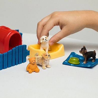 Schleich Farm World: Puppy Pen Animal Figurine Playset