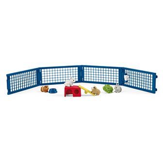Schleich Farm World: Rabbit & Guinea Pig Hutch 14 pc Animal Figurine Playset