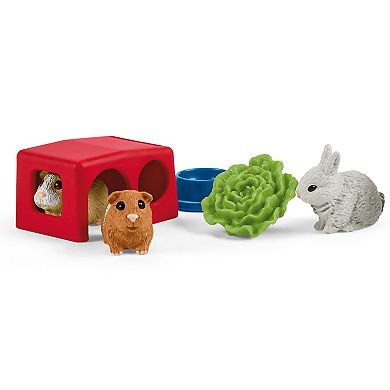Schleich Farm World: Rabbit & Guinea Pig Hutch 14-Piece Animal Figurine Playset